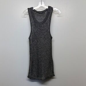 Brave Soul Shimmery Silver Metallic Knit Long Top